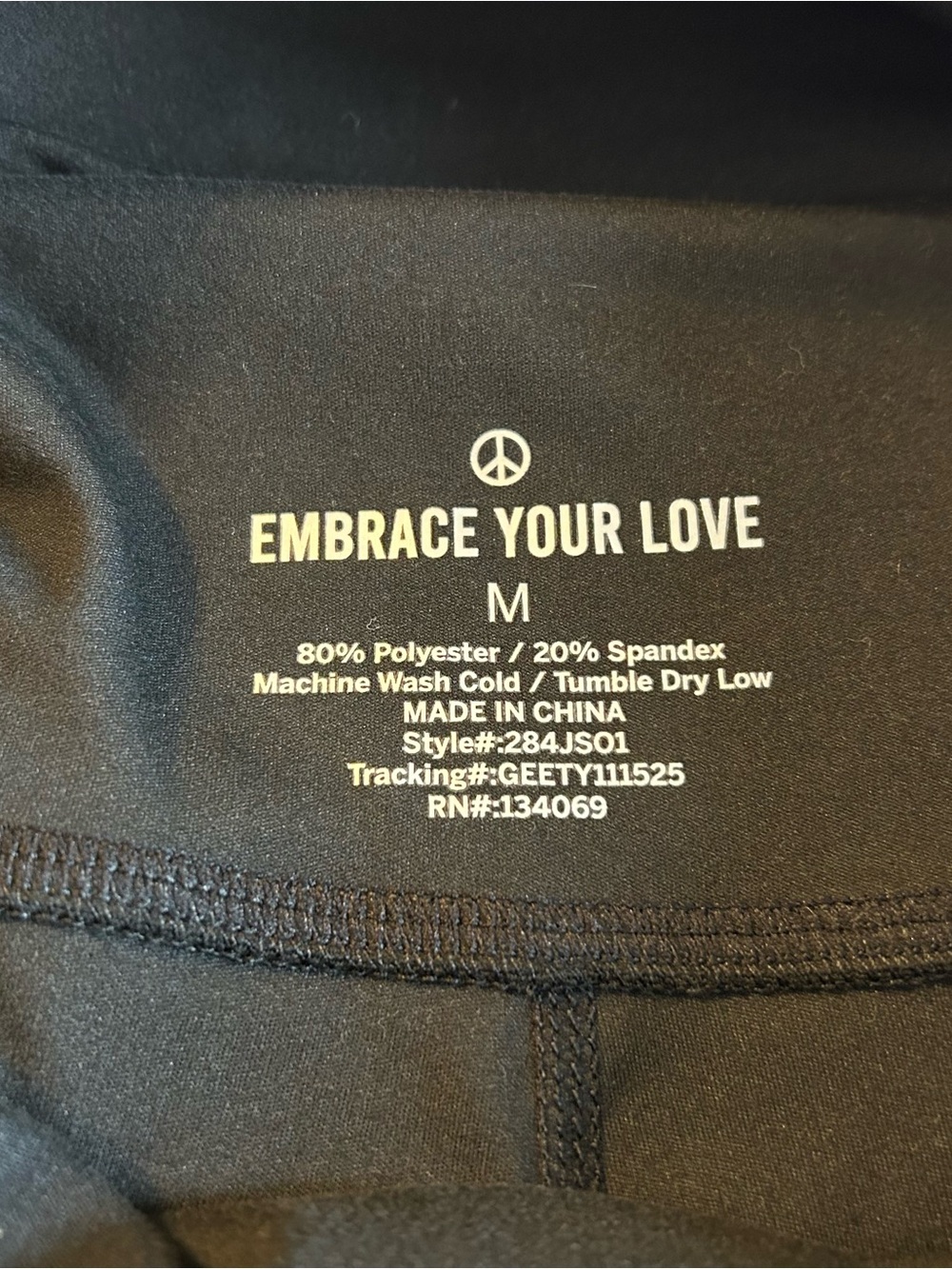 Embrace Your Love black fold over flared yoga pants size M athletic athleisure - Picture 4 of 8